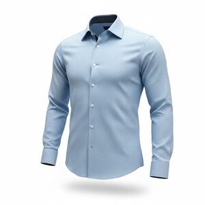 Egara Men's Button Up Dress Shirt Non-Iron 3XLT Slim Fit Blue /White Check NWOT!